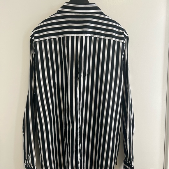 Black and White Striped Men's Shirt - Picture 3 of 8